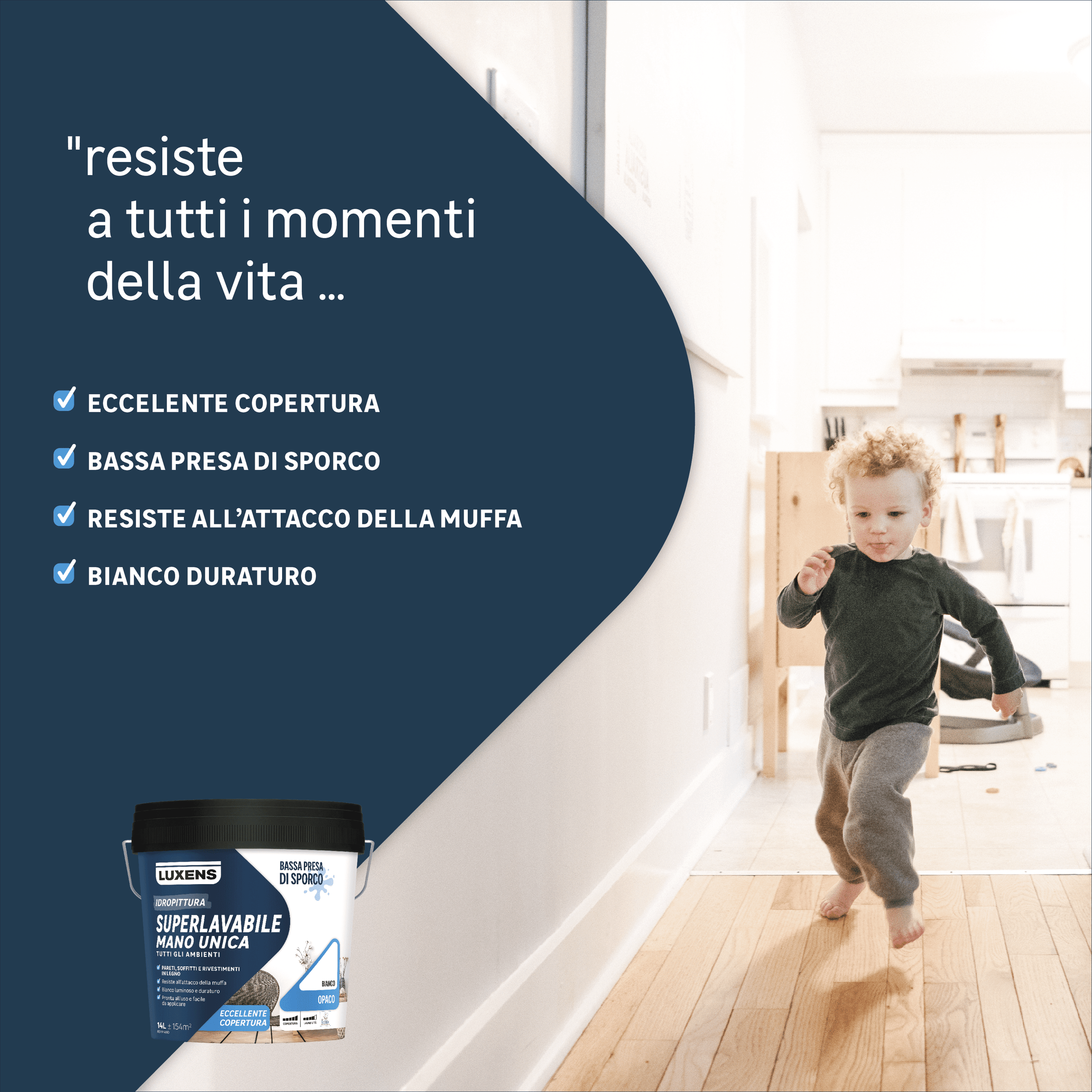 Luxens Manounica super-washable white paint, one-coat, 14 litres