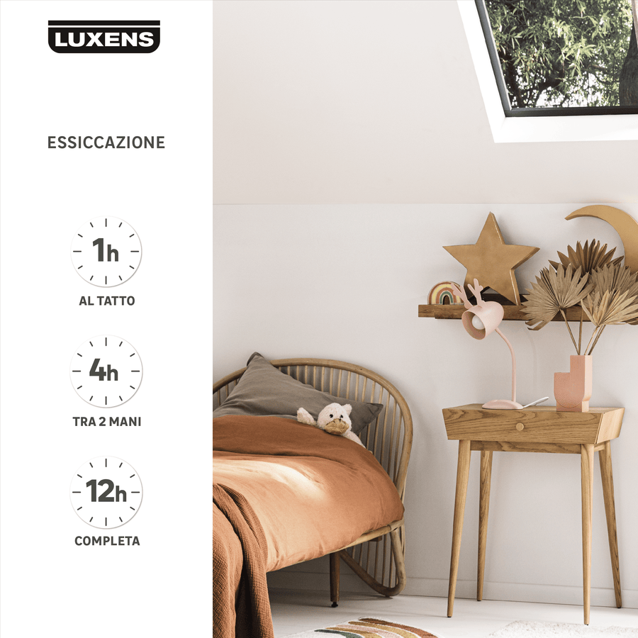 Luxens decarbonated washable white paint, 4 litres