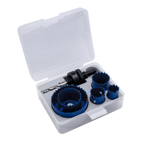 Dexter hole saw set, diameters 22–38–35–44–68 mm, for wood, plastic and metal