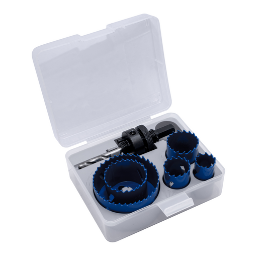 Dexter hole saw set, diameters 22–38–35–44–68 mm, for wood, plastic and metal