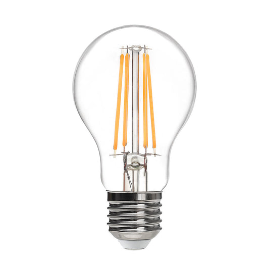 E27 LED bulb (equivalent to 60W), clear teardrop shape, natural light