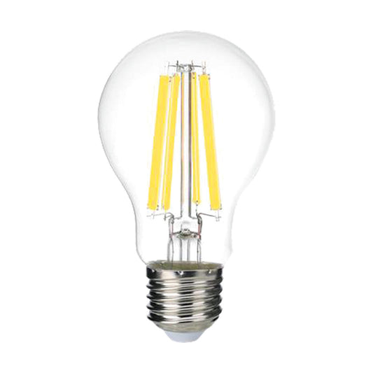 E27 LED bulb = 100W, clear teardrop shape, natural light