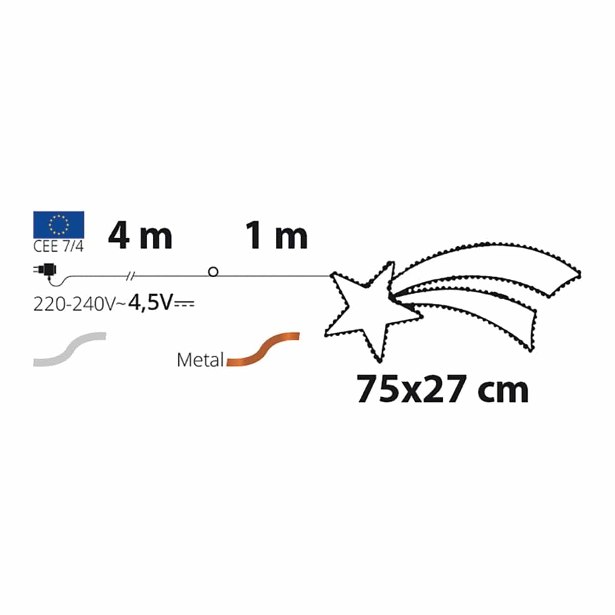 Bricocenter bright comet 180 micro led gold 75 cm