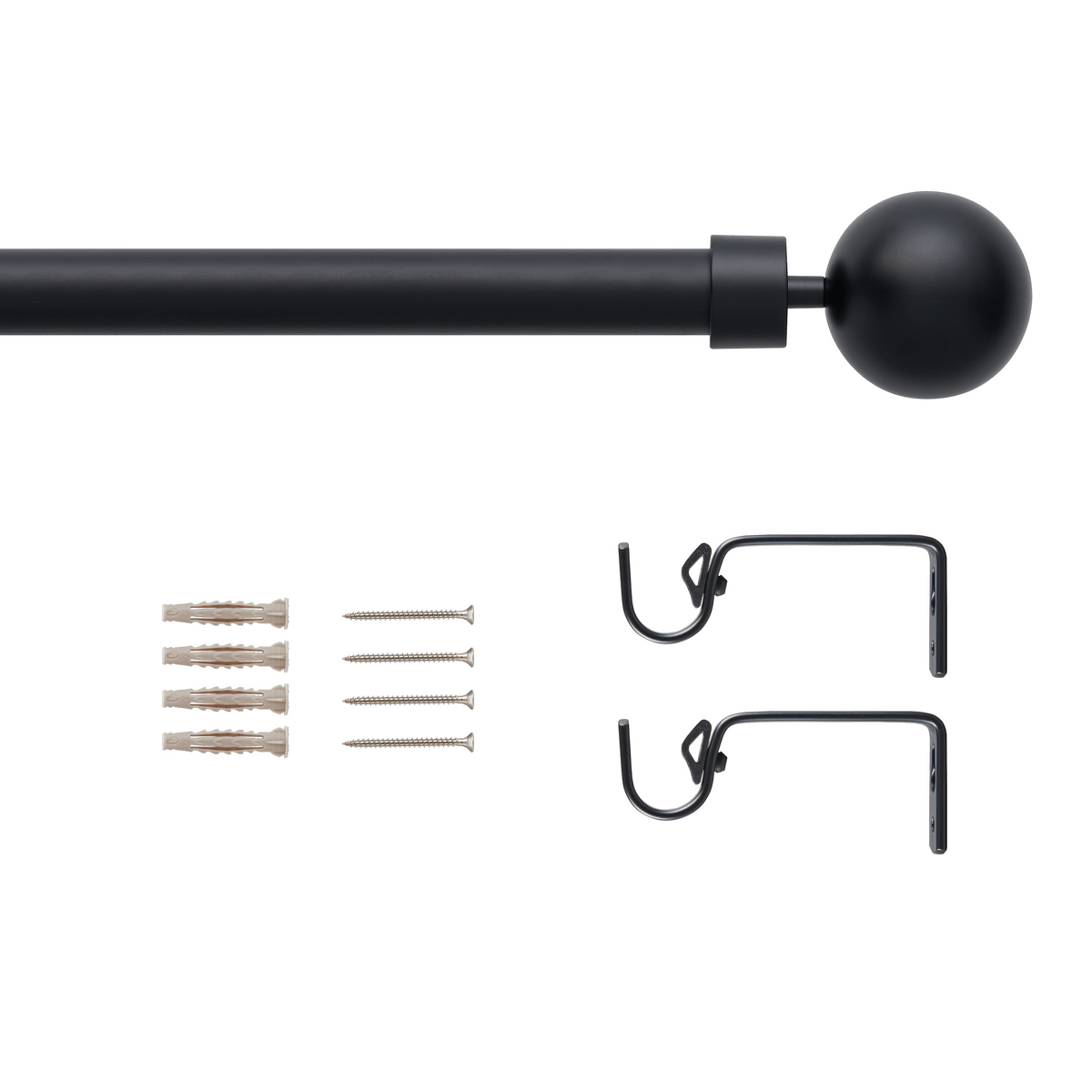 Matt black metal ball re-rigging kit, d16/19, 120–210 cm