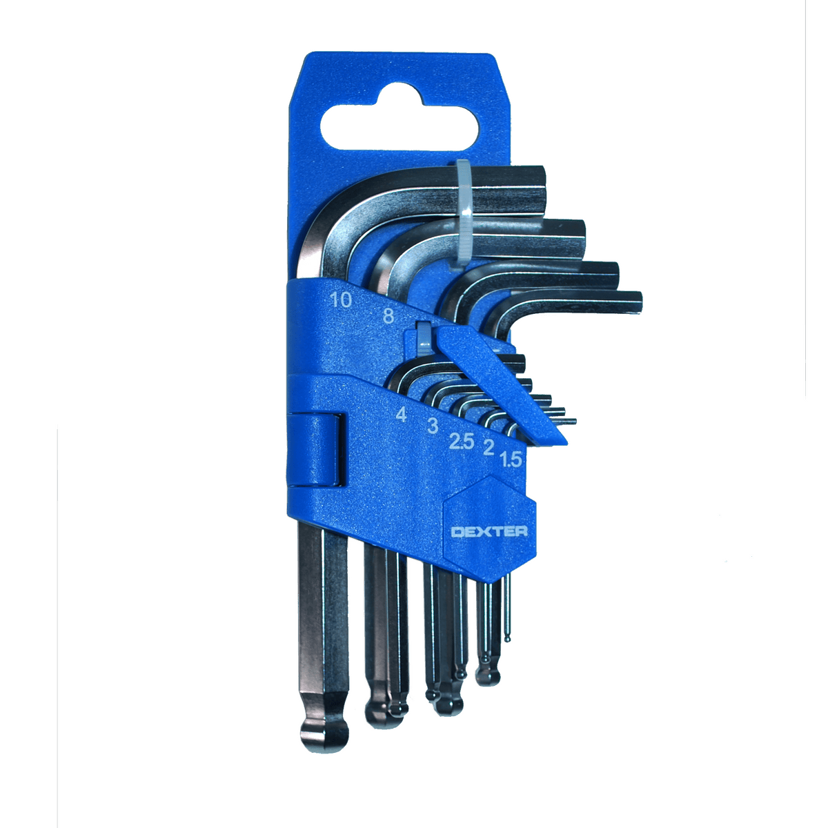 Set of 9 Dexter hex socket wrenches in assorted sizes, made of steel