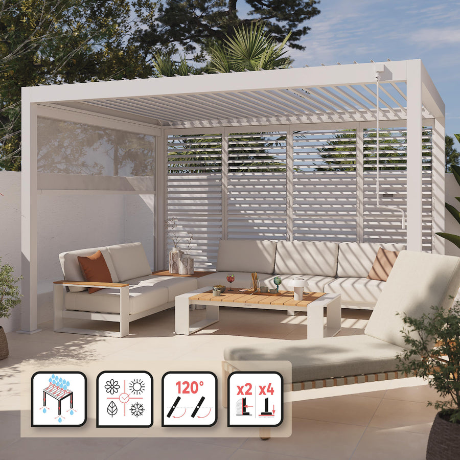 Clima Astra bioclimatic aluminium pergola, 300x393, white Naterial