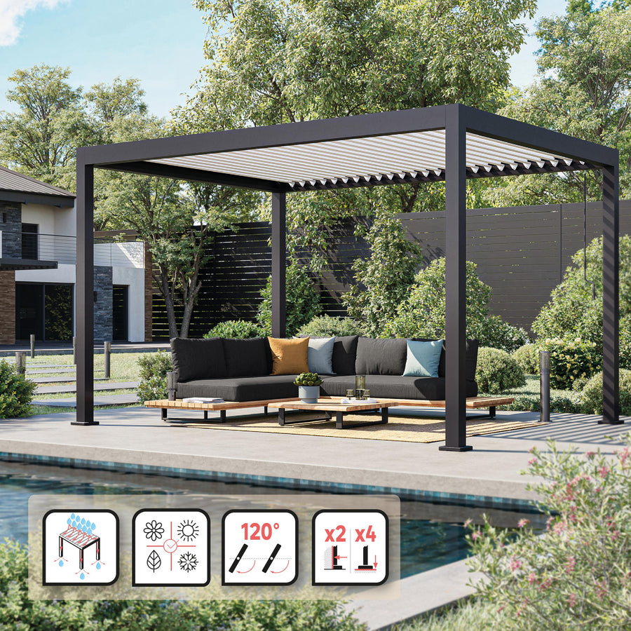 Clima Astra bioclimatic aluminium pergola, 300x393, anthracite, Naterial