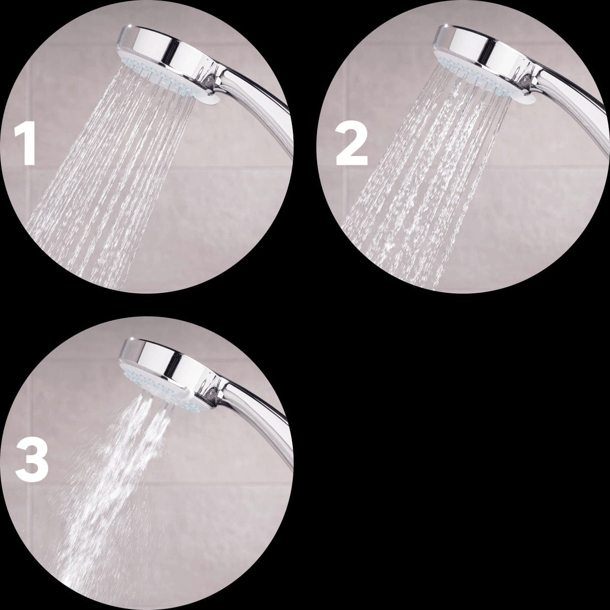 Bricocenter MINIKIT EDY 3-SPRAY HAND SHOWER CHROME HOLDER AND FLEXIBLE HOSE