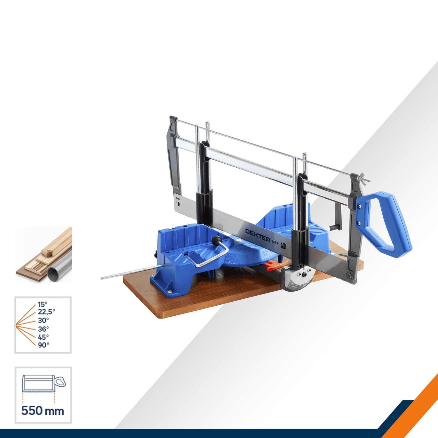 Dexter 550 mm frame-cutting saw with 14 tpi blade