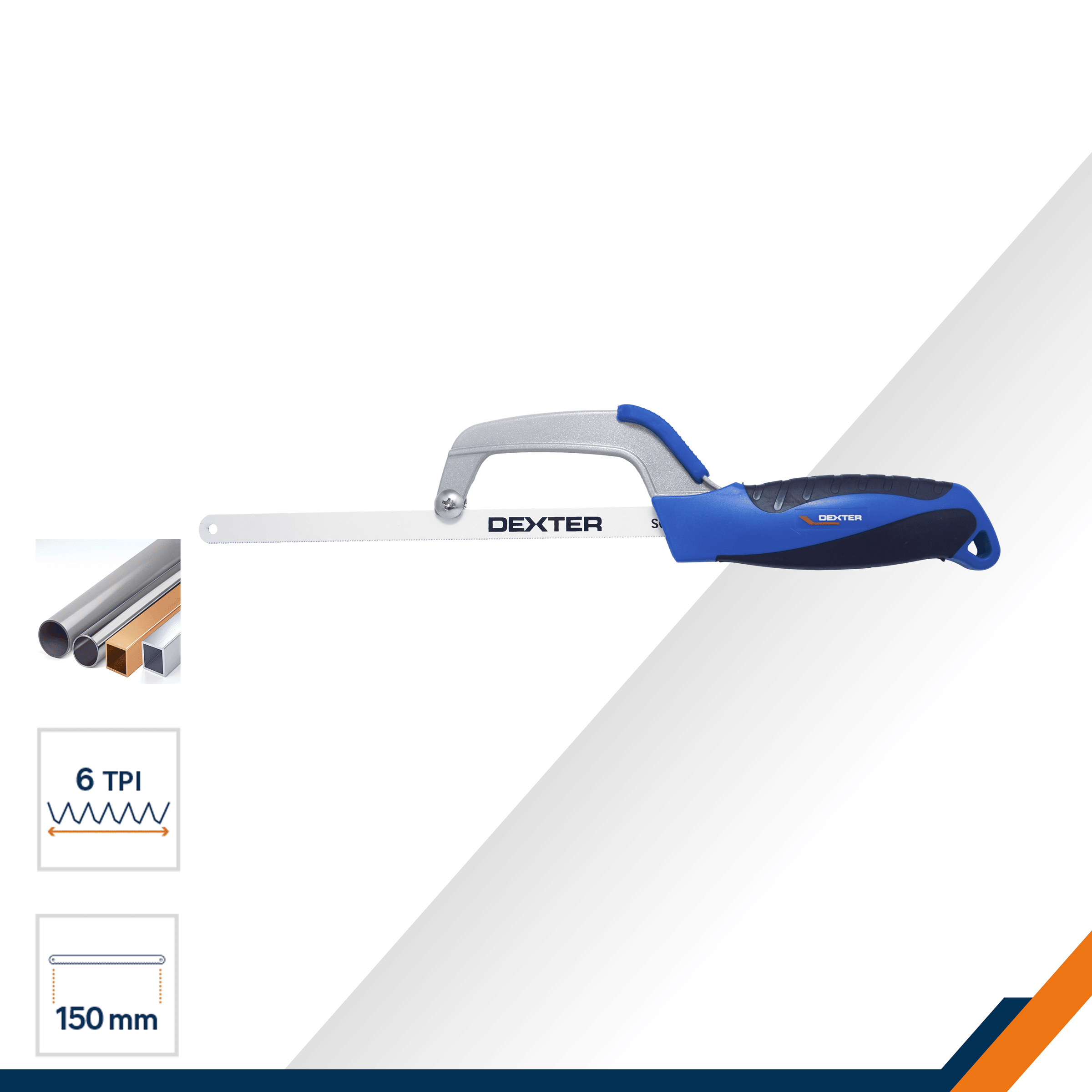 Dexter 300 mm flexible hacksaw for precision metal cutting, model 300, with ergonomic handle