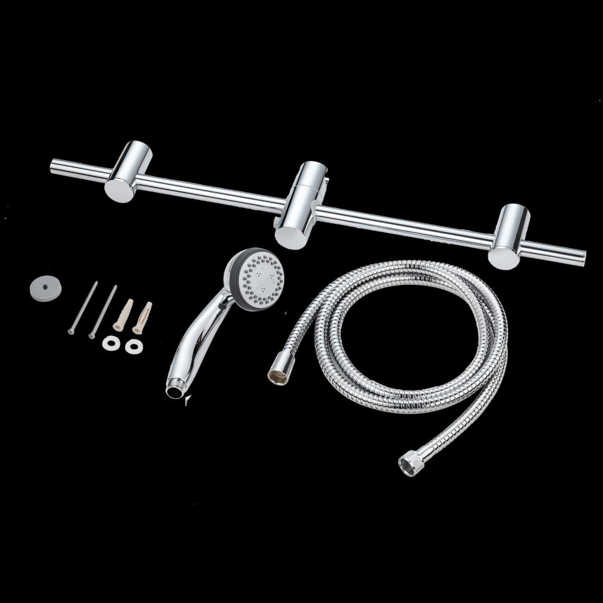 Bricocenter RYCO SHOWER SLIDING RAIL WITH 3-JET HAND SHOWER CHROME