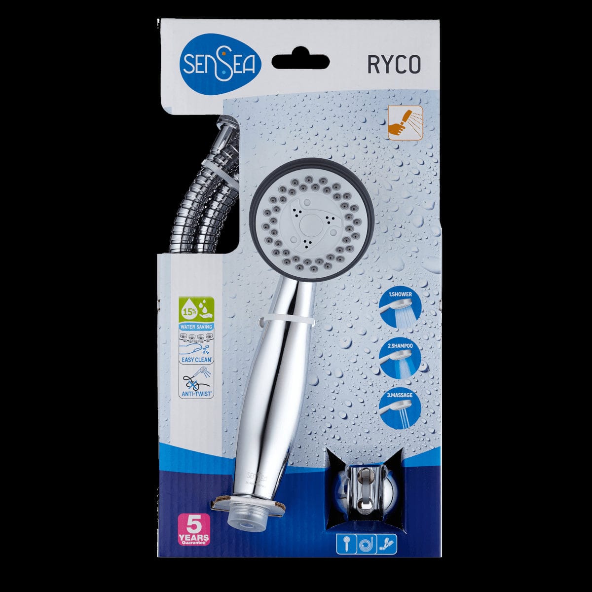 Bricocenter RYCO SHOWER MINIKIT CHROME WITH 3-JET HAND SHOWER+FLEXIBLE+STAND