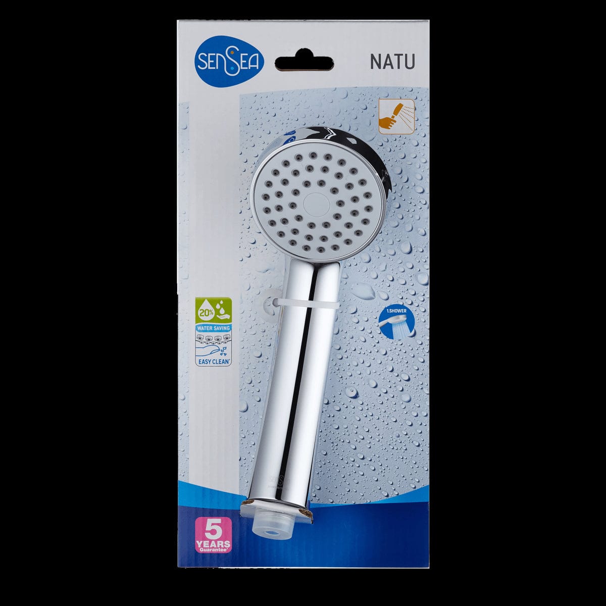 Bricocenter NATU CHROME HAND SHOWER 1 JET DIA 8 CM EASY CLEAN