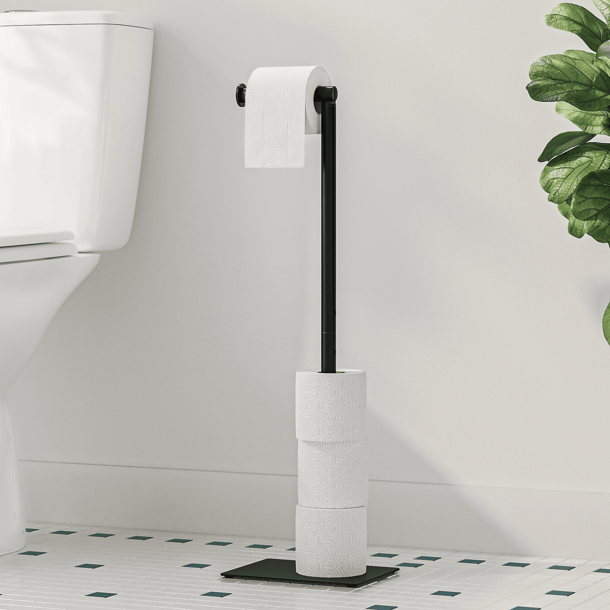 Piantana essential porta rotoli nero