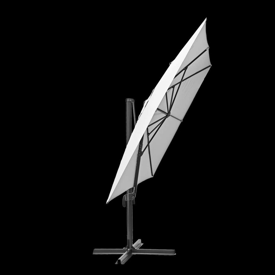 Bricocenter AURA NATERIAL - Steel and aluminum umbrella with white polyester tarp 2.9X3.9 M