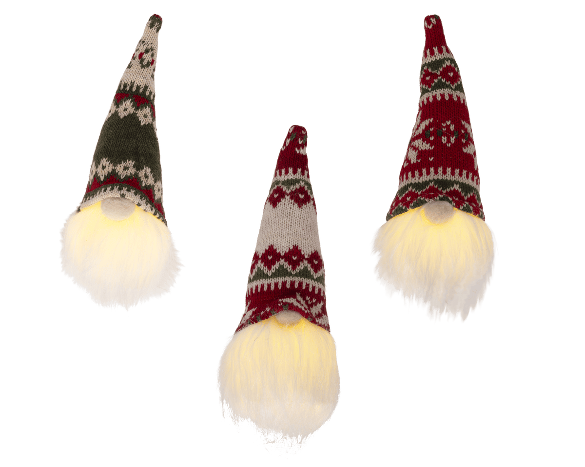 Gnomo luminoso in poliestere h20cm con led bianco caldo