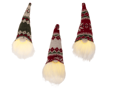 Gnomo luminoso in poliestere h20cm con led bianco caldo