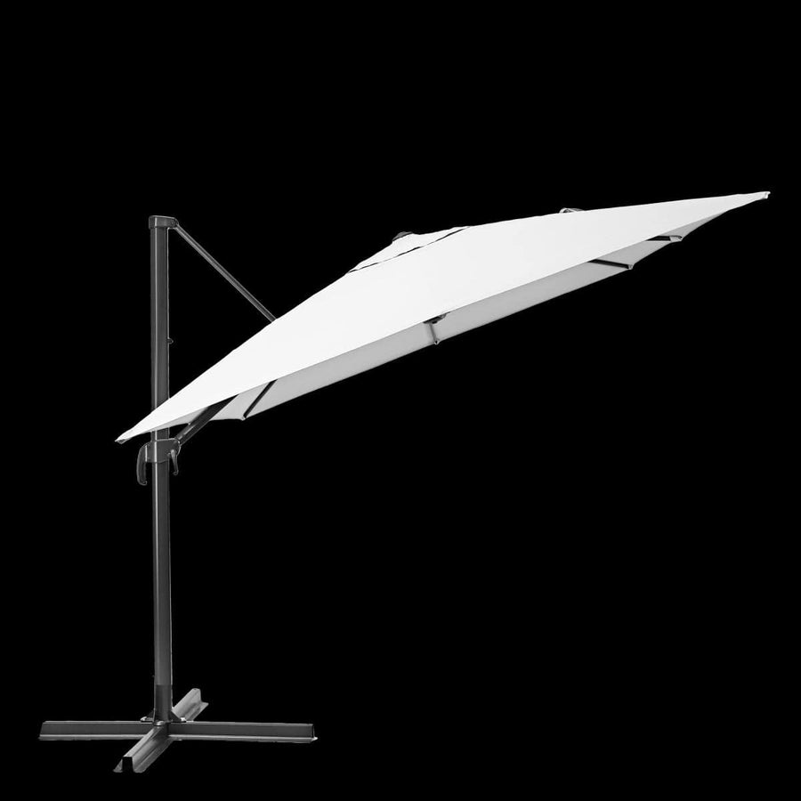 Bricocenter AURA NATERIAL - Steel and aluminum umbrella with white polyester tarp 2.9X3.9 M