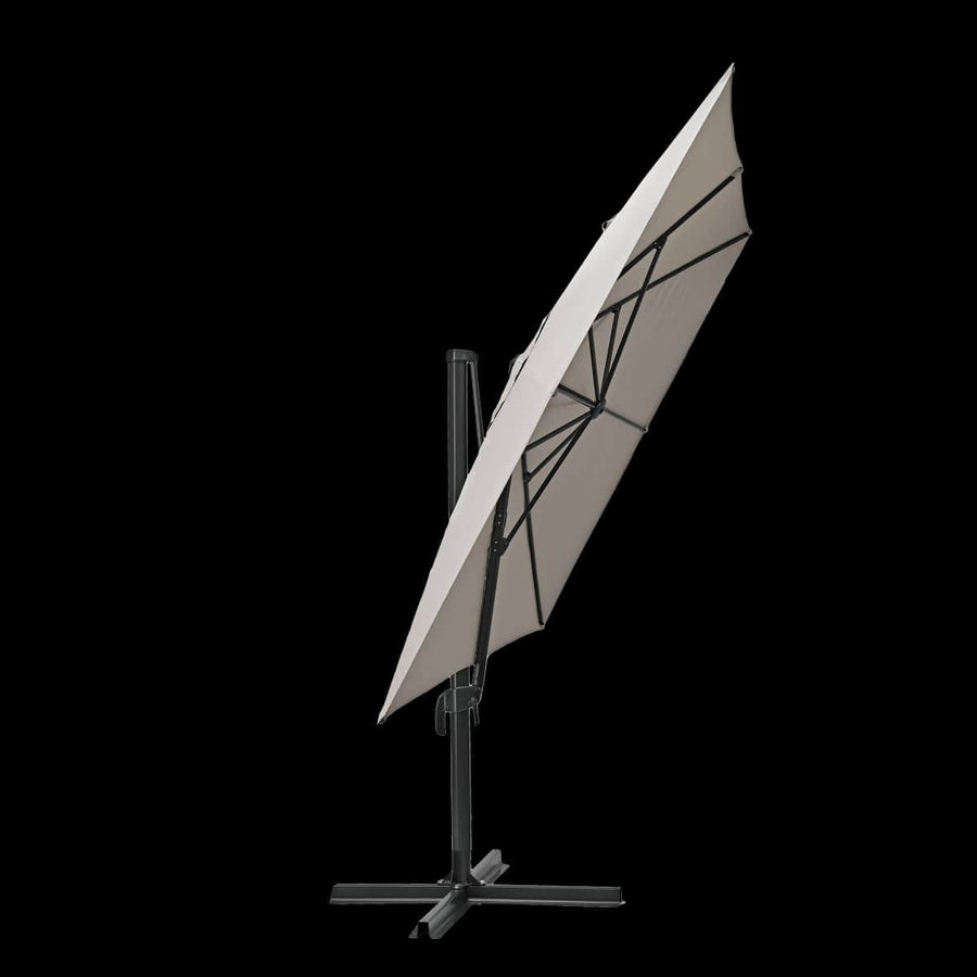 Bricocenter AURA NATERIAL - Steel and aluminum umbrella with gray polyester tarpaulin 2.9X3.9 M