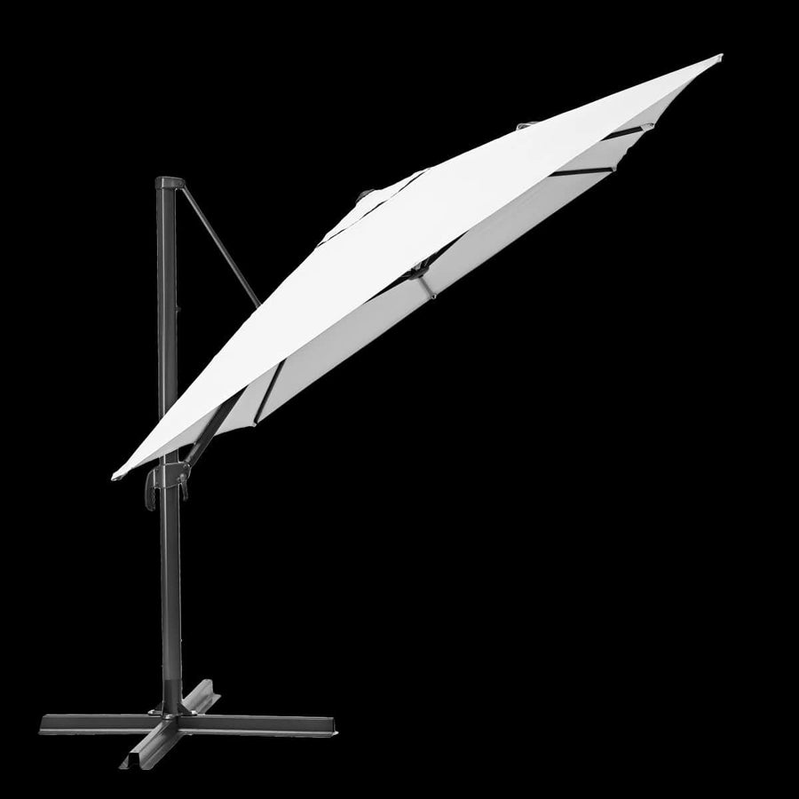 Bricocenter AURA NATERIAL - Steel and aluminum umbrella with white polyester tarp 2.9X3.9 M