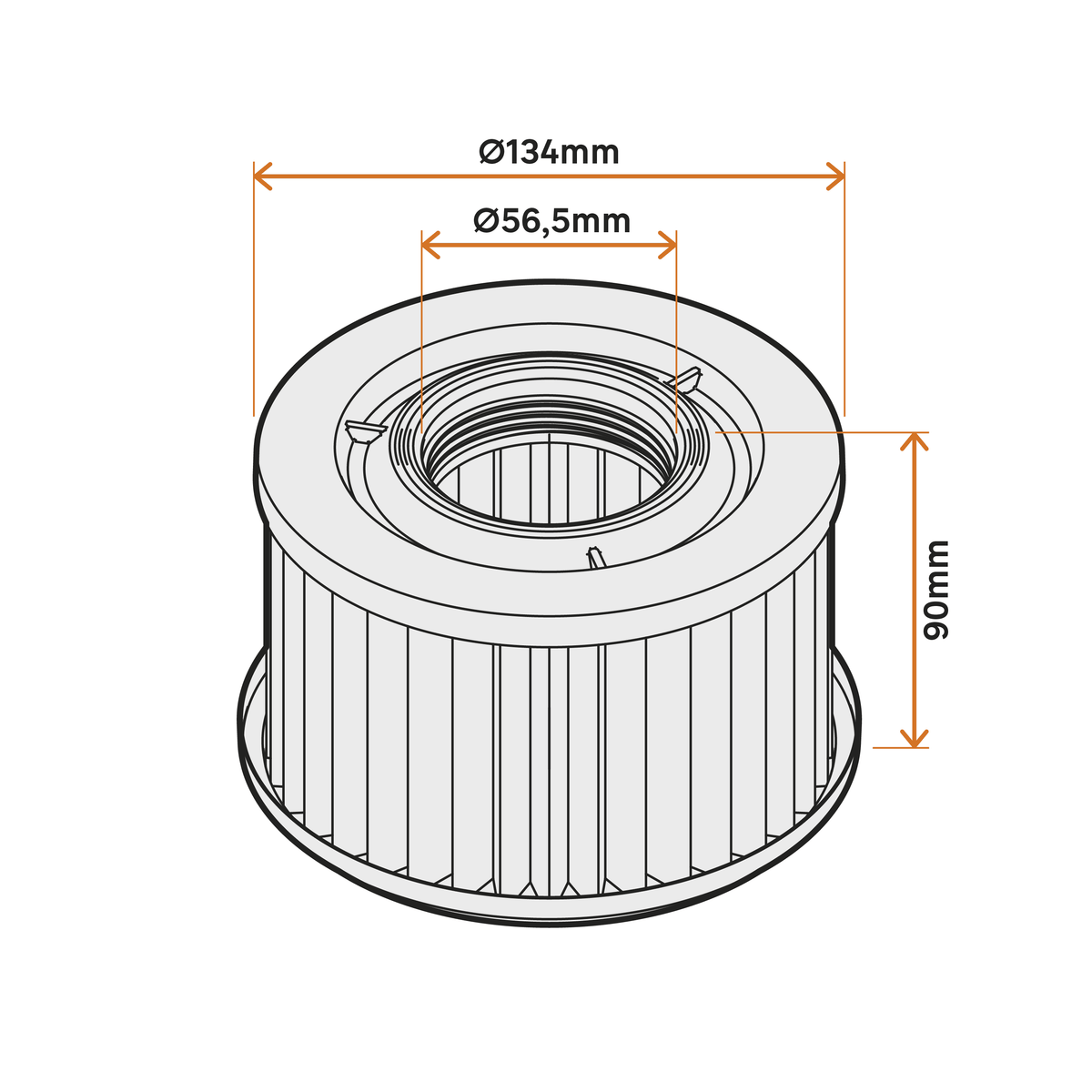 Filtro cartuccia per aspiratore dexter 15 l diametro 89 mm
