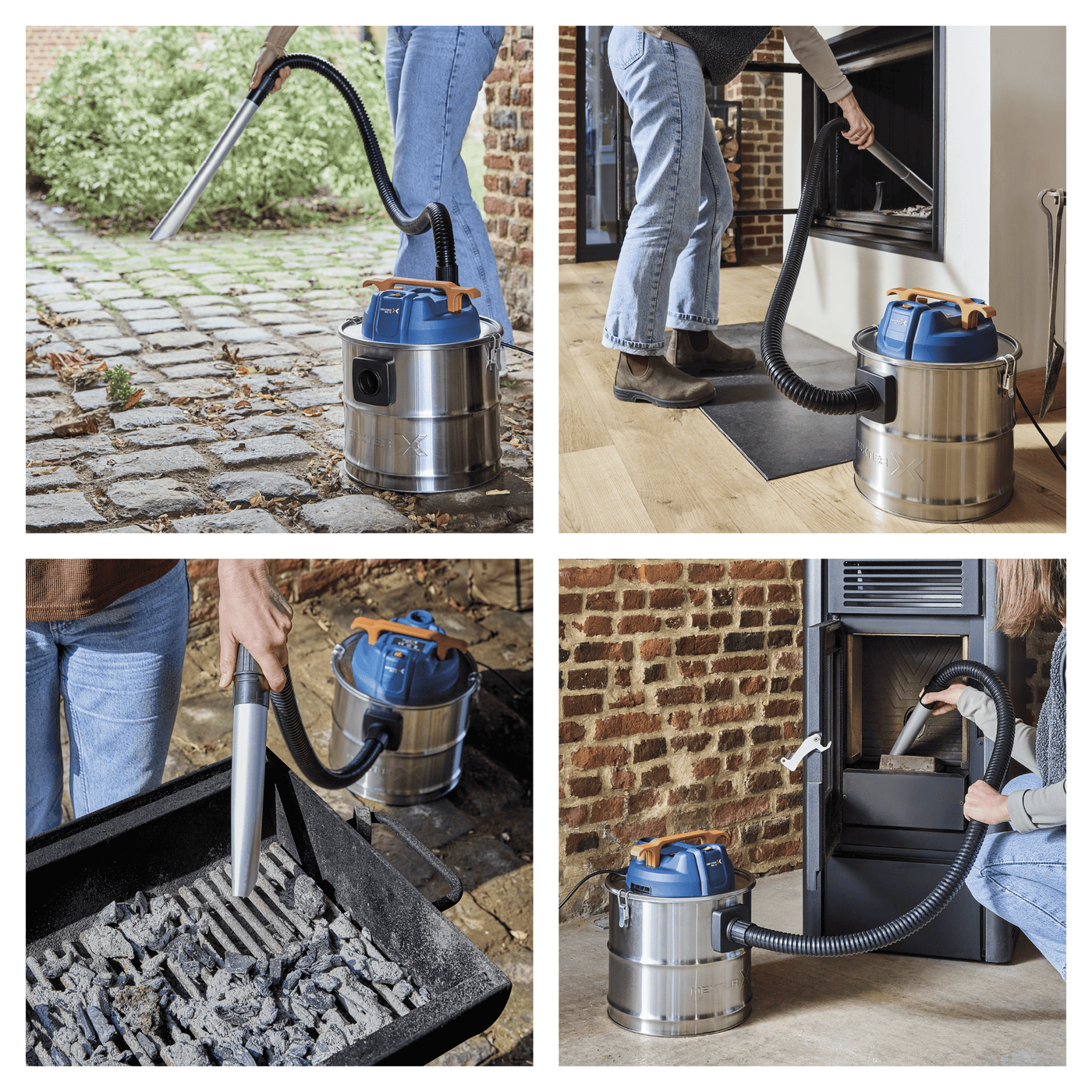 15-litre vacuum cleaner/ash extractor, Dexter 1100 W, with metal tank