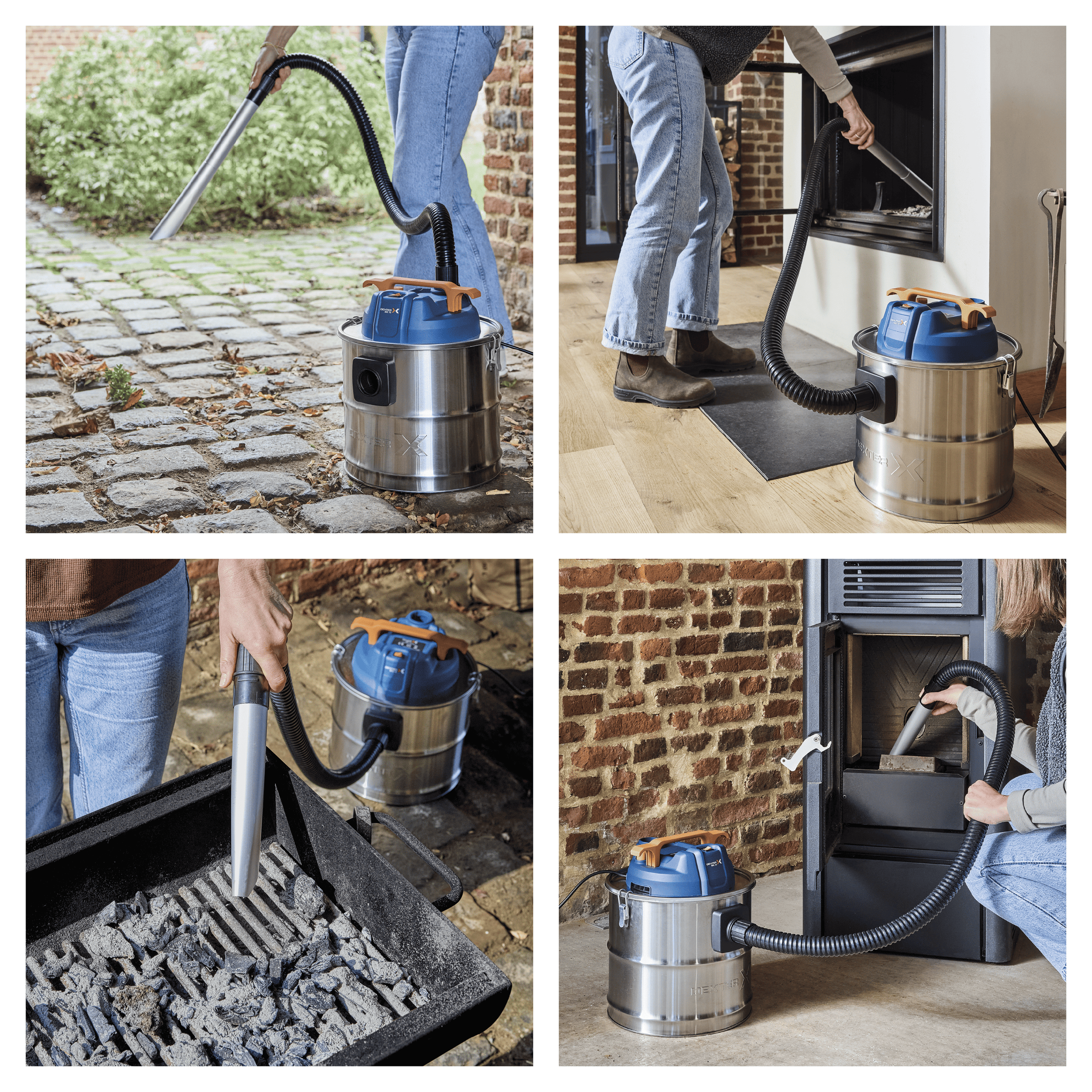15-litre vacuum cleaner/ash extractor, Dexter 1100 W, with metal tank