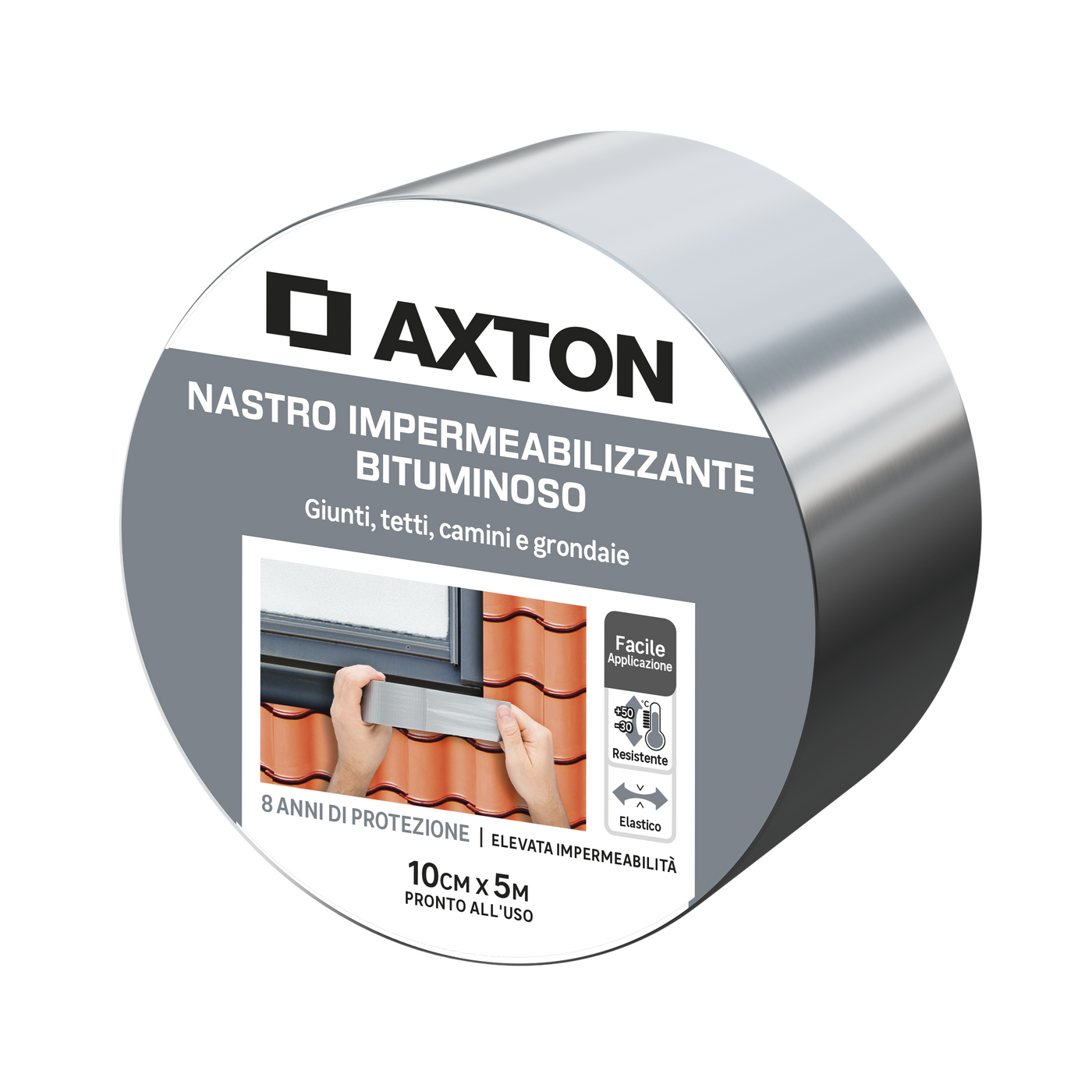 Axton bituminous waterproofing tape, silver grey, W10 cm x 5 m