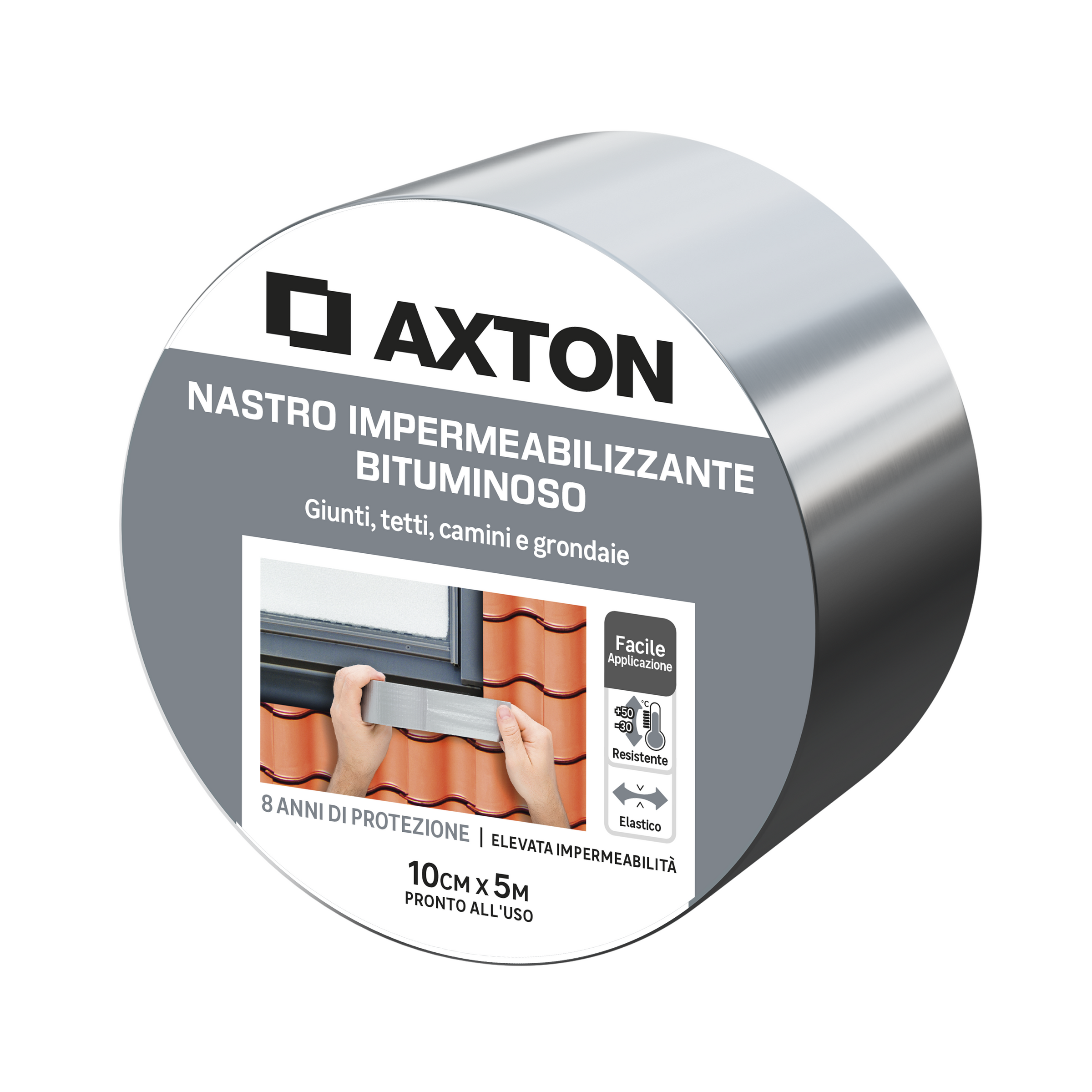 Axton bituminous waterproofing tape, silver grey, W10 cm x 5 m