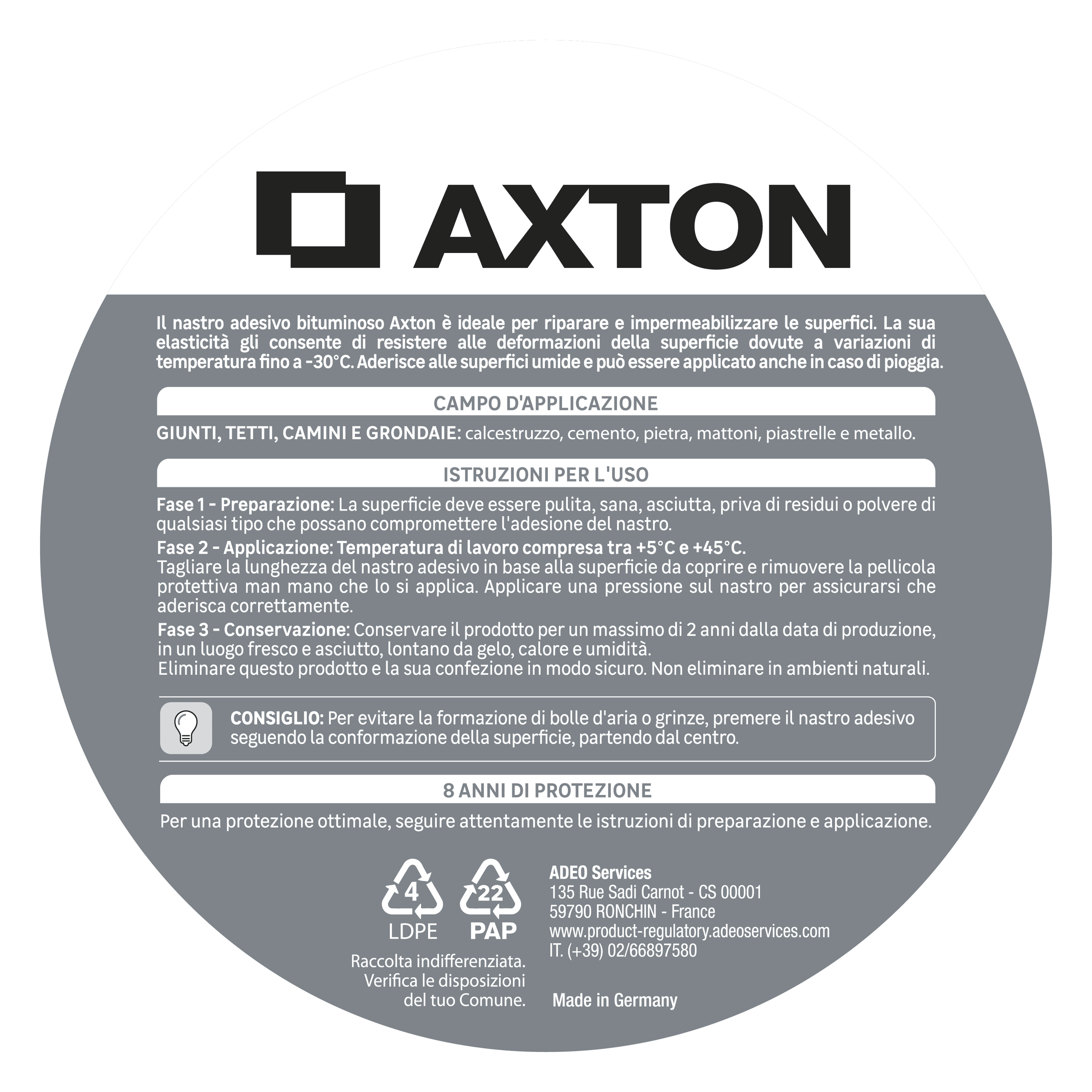 Axton bituminous waterproofing tape, terracotta, W10 cm x 5 m