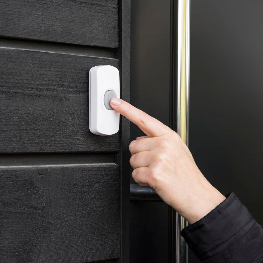 Bricocenter BATTERY-OPERATED WIRELESS DOORBELL KIT WITH 32 CHIMES IP44 LED INDICATOR