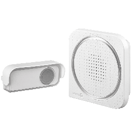 WIRELESS ILLUMINATED DOORBELL KIT WITH SOCKET 7 CHIMES WHITE EVOLOGY