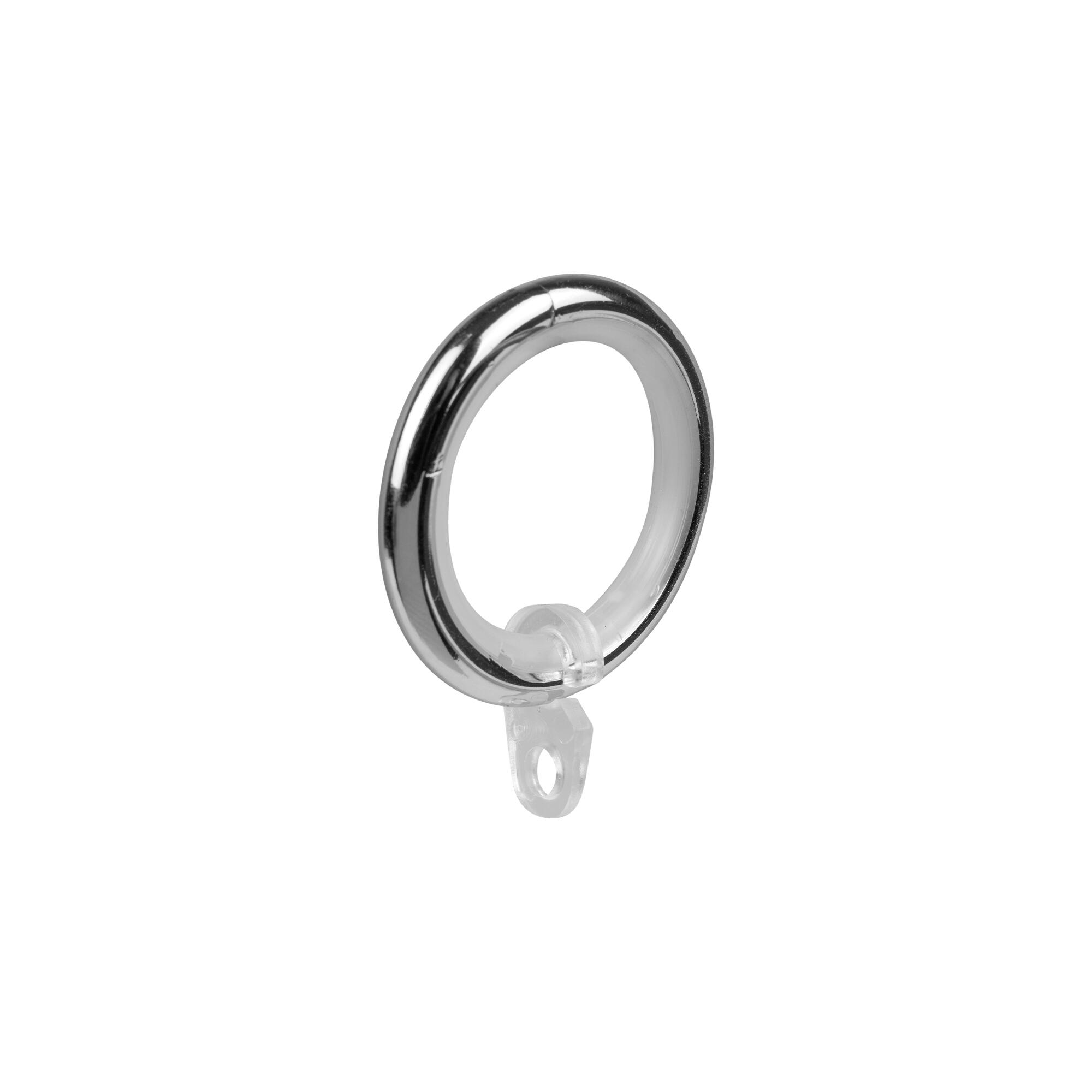 8 polished chrome metal rings, 20 mm in diameter