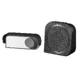 BATTERY OPERATED BRIGHT WIRELESS DOORBELL KIT 7 CHIMES BLACK EVOLOGY