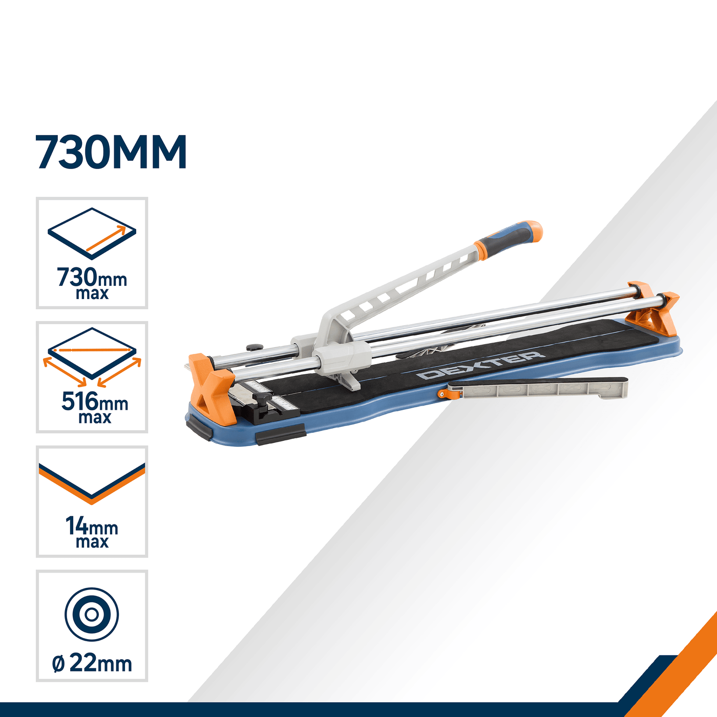 Dexter 730 mm manual tile cutter with carry bag