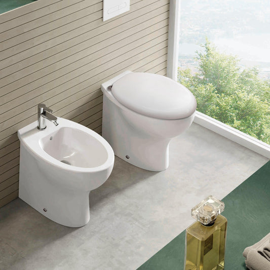 Wall-hung toilet + wall-hung bidet + seat, Day series