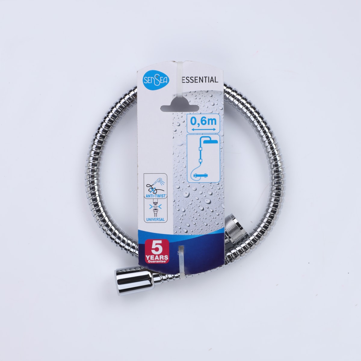 CHROMED STEEL HOSE L 60 CM ESSENTIAL SENSEA