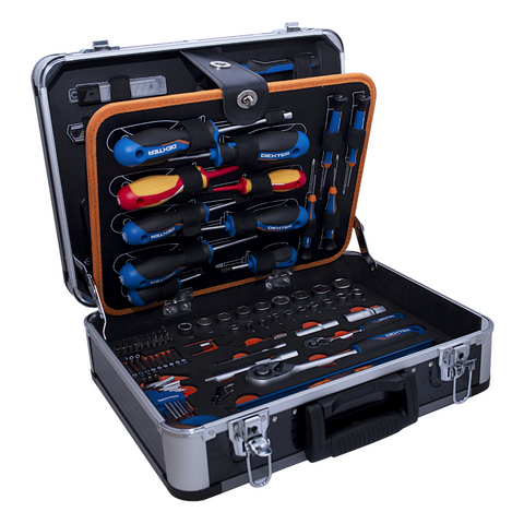 Dexter 125-piece hand tool set in a box