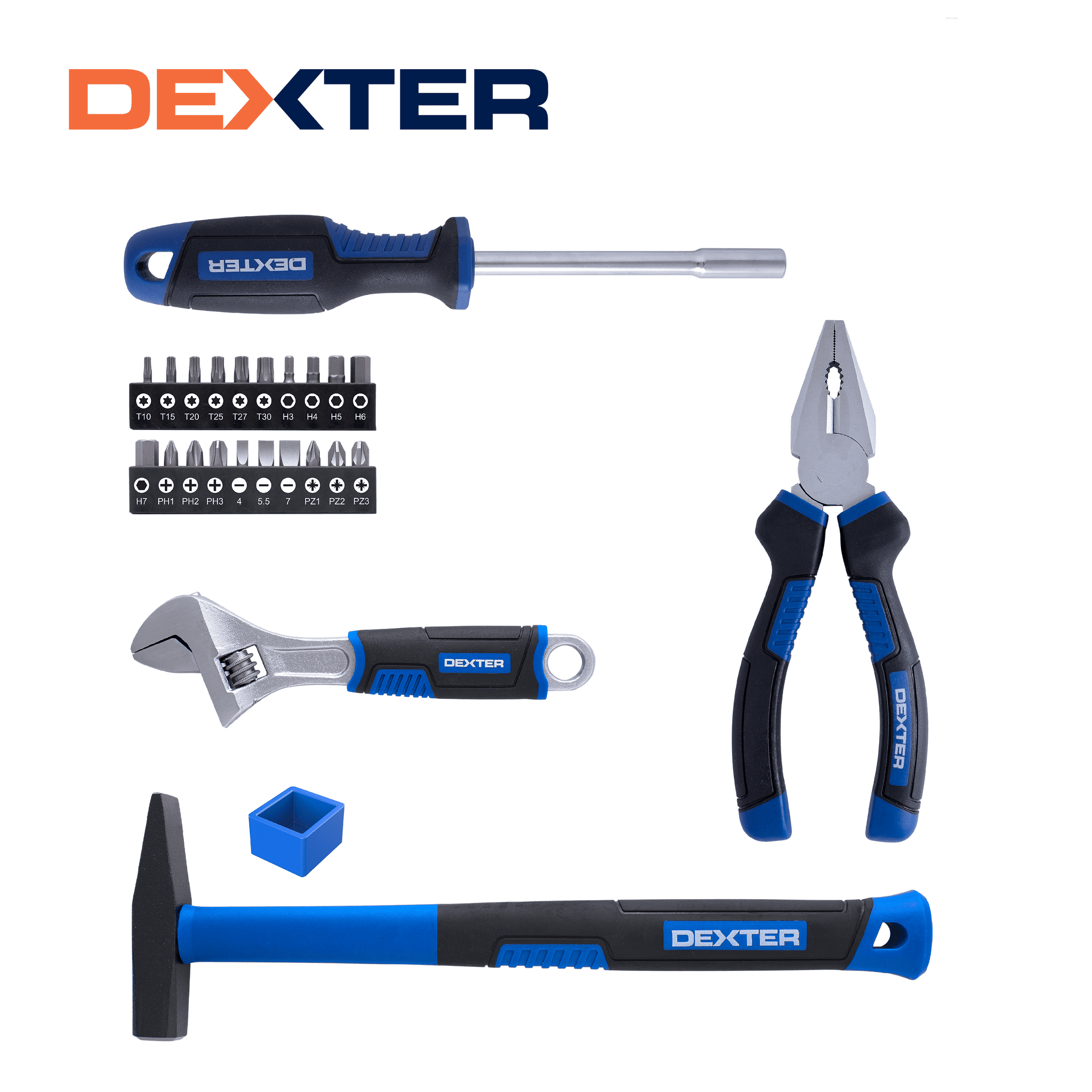 Dexter 25-piece hand tool set in a box