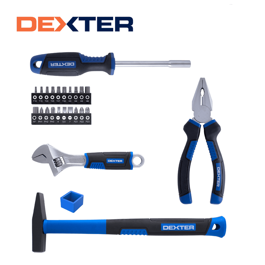 Dexter 25-piece hand tool set in a box
