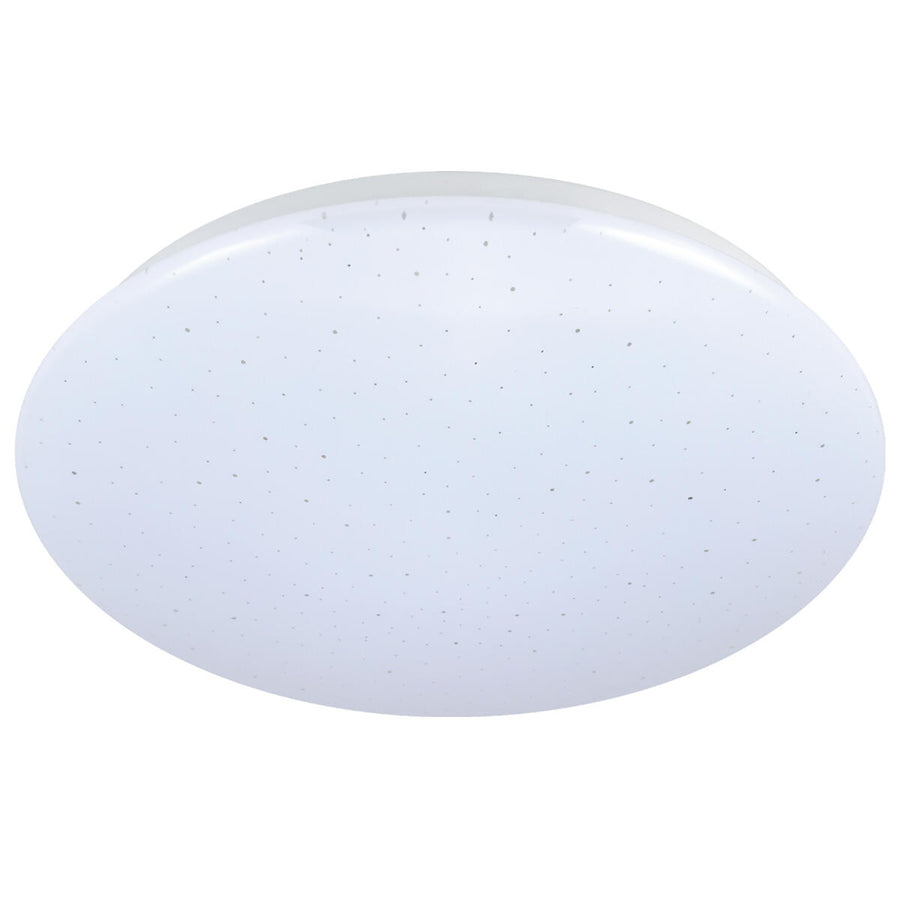 White acrylic ceiling light, diameter 28 cm, 12W LED, warm white and natural light