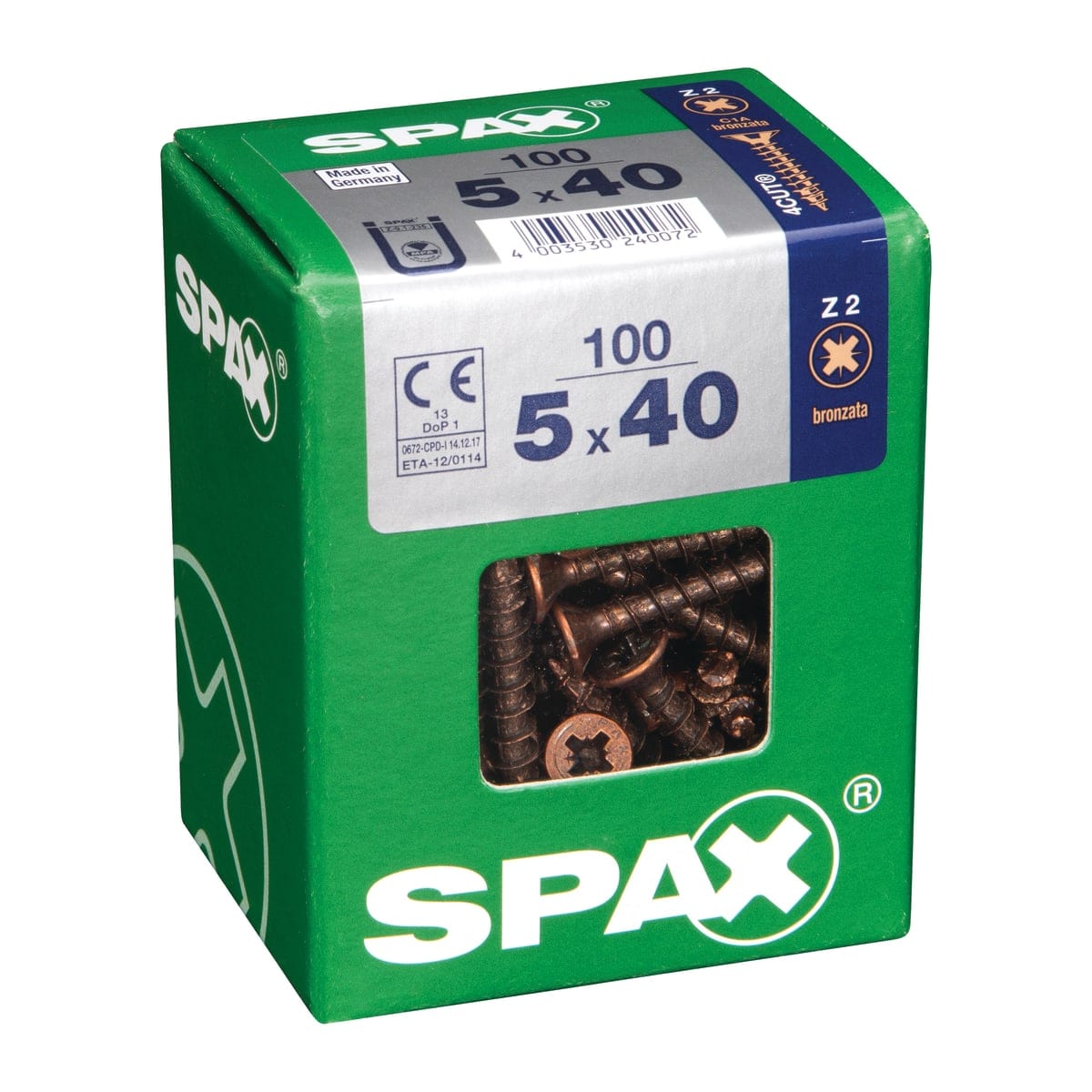 Bricocenter SPAX TSP POZI BRONZED 5X40 L 100 PCS.