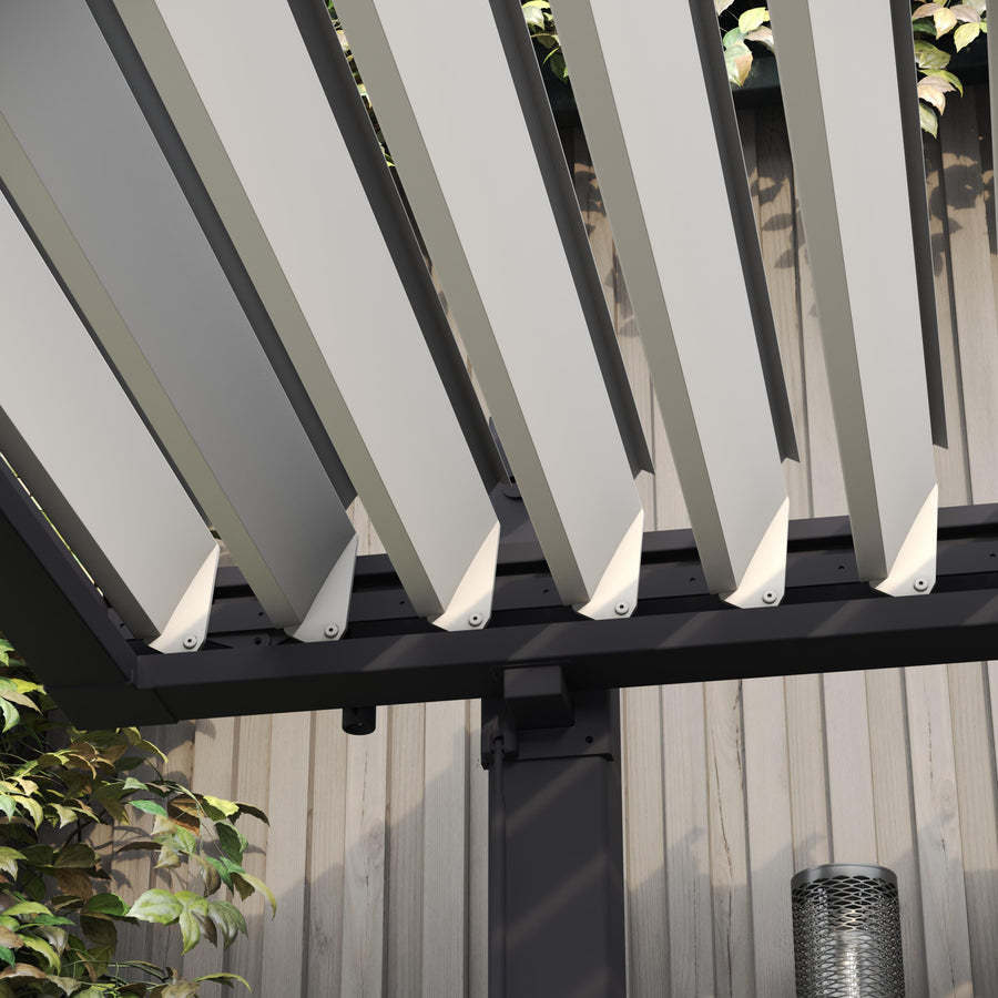 Clima Odyssea bioclimatic aluminium pergola, 320 x 358.5 cm, anthracite, Naterial