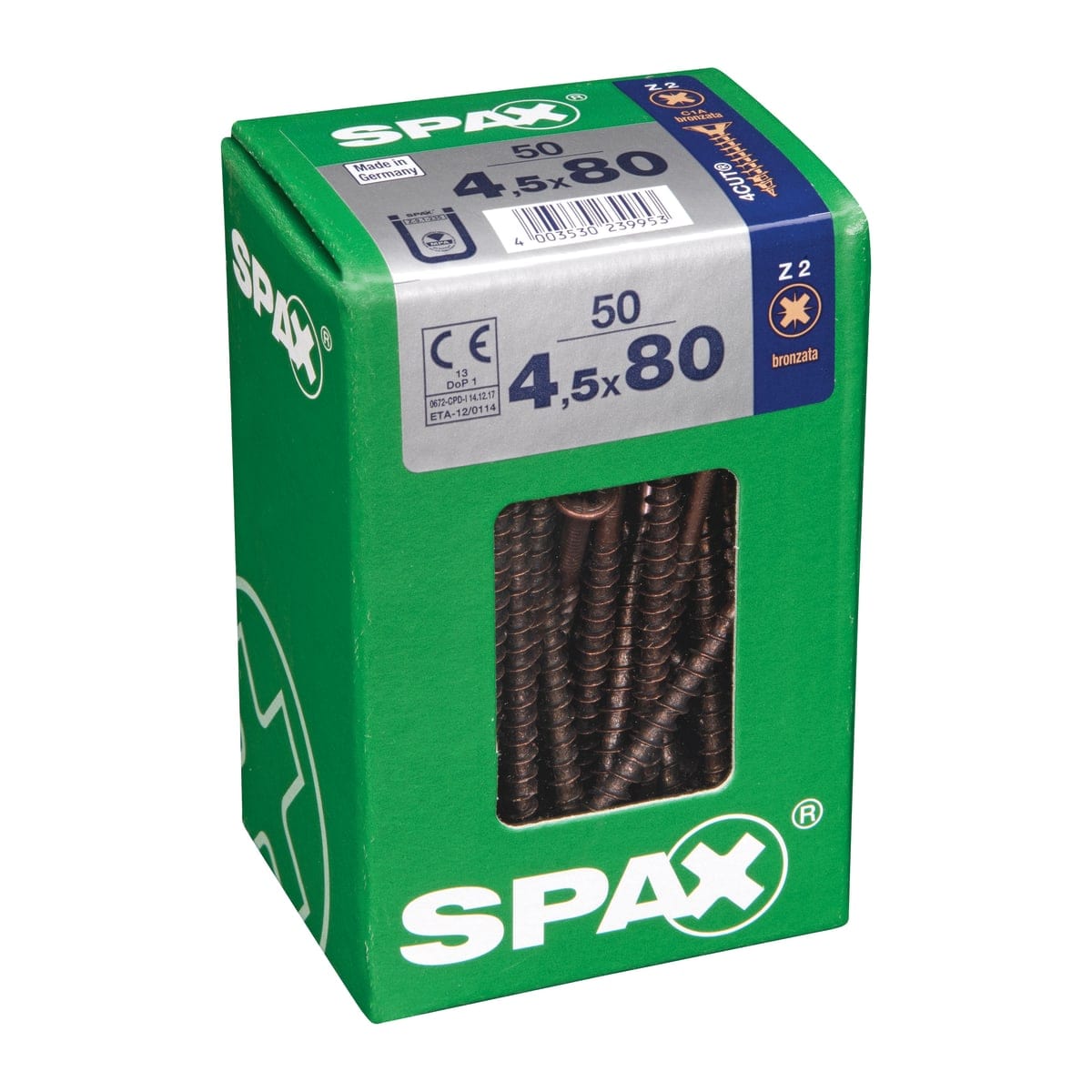 Bricocenter SPAX TSP POZI BRONZE 4.5X80 L 50 PCS.