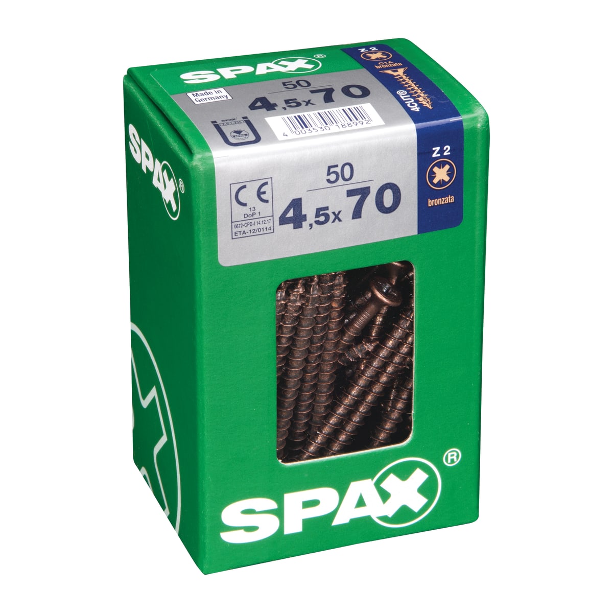 BRONZED POZI SCREWS 4.5X70 L 50 PCS.