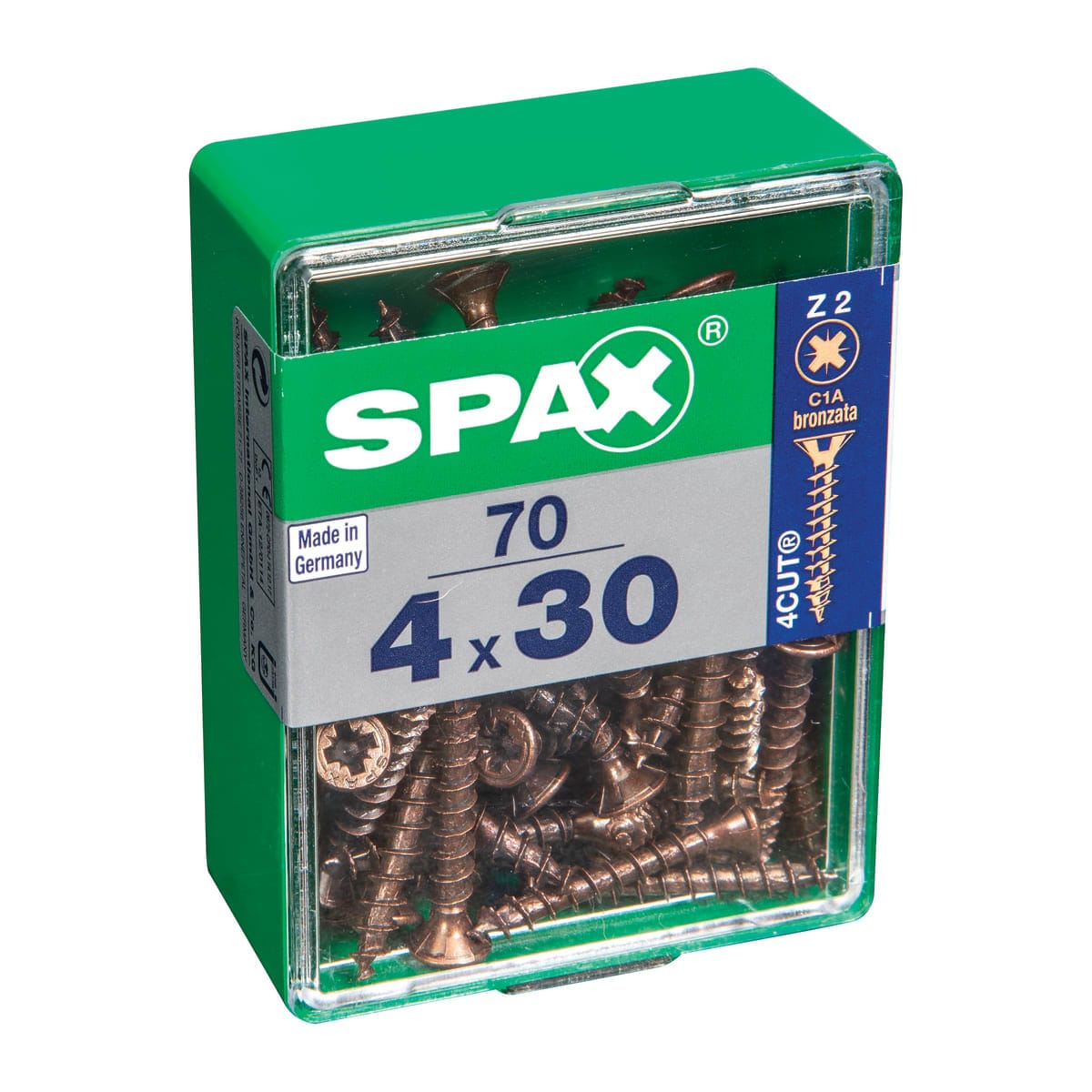 Bricocenter BRONZED POZI SCREWS 4X30 M 70 PCS.