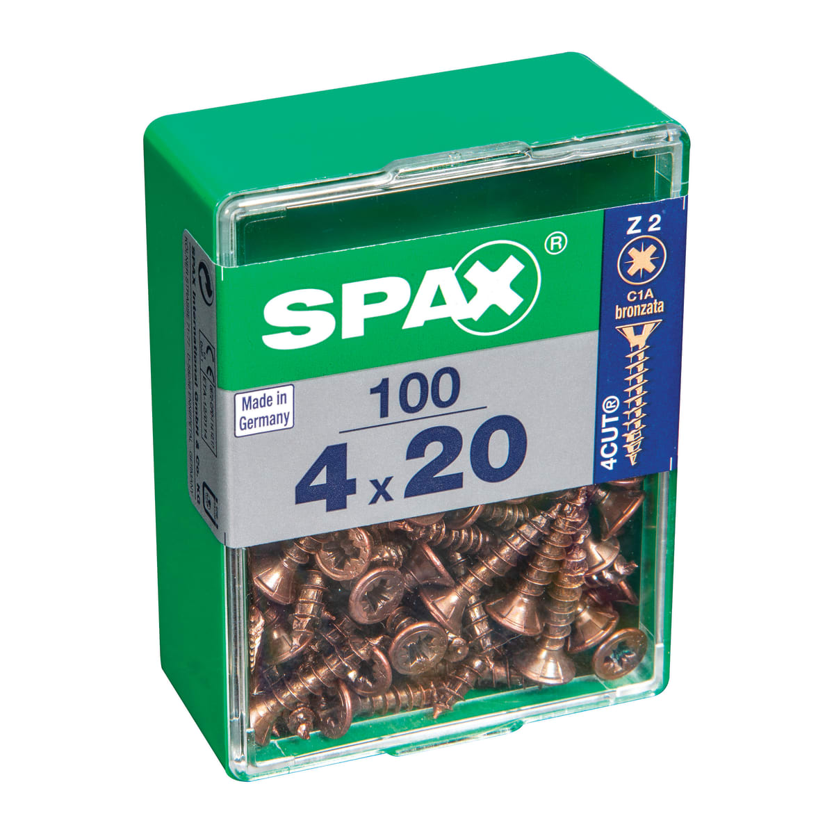 BRONZED POZI SCREWS 4X20 M 100 PCS.