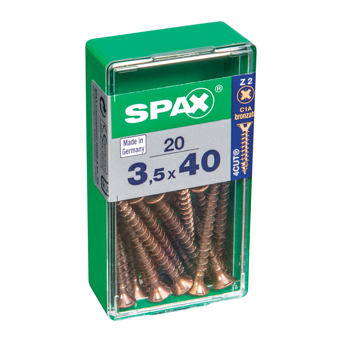 BRONZED POZI SCREWS 3.5X40 S 20 PCS.