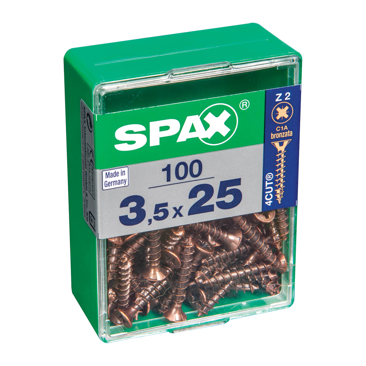 BRONZED POZI SCREWS 3.5X25 M 100 PCS.