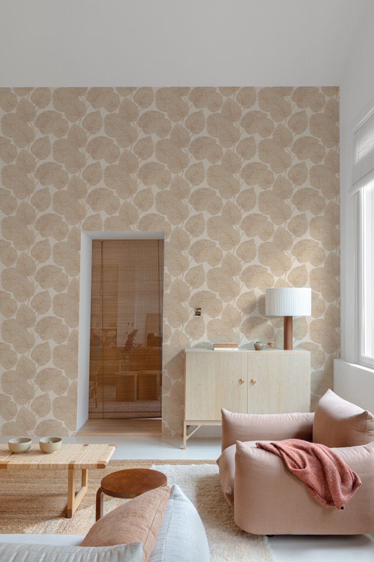 Bricocenter BEIGE AND GOLD LEAF WALLPAPER 53CMX10.5M